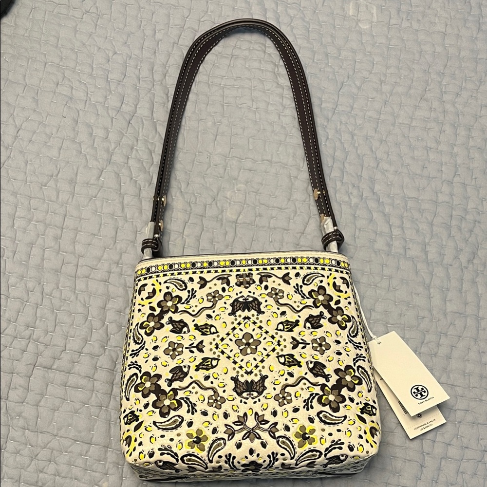 Tory Burch Emerson Printed Small Bucket Shoulder Bag